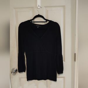Nine West Faux Wrap Shirt Black
